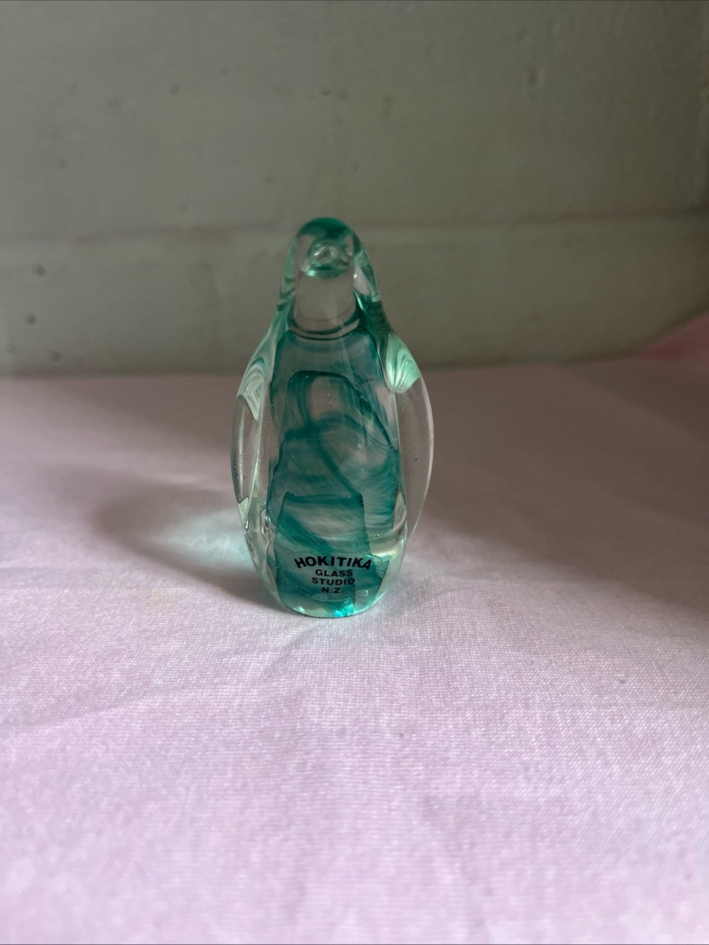Hokitika Glass Studio Teal Penguin Figurine - Women Bath & Body Decor